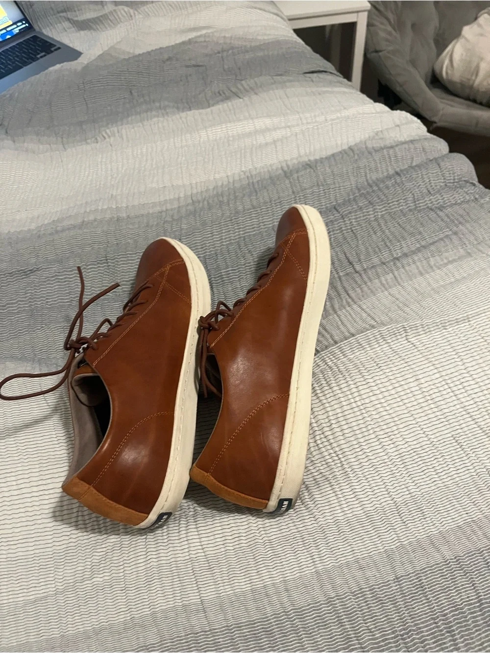 Cole Haan Tan Leather Low-Top Sneakers with White Sole